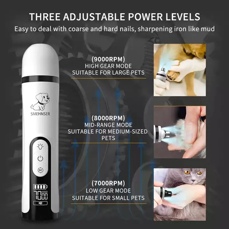 Electric Pet Nail Grinder LED